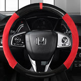 38cm Carbon Fiber Leather Car Steering Wheel Cover