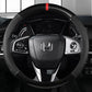 38cm Carbon Fiber Leather Car Steering Wheel Cover