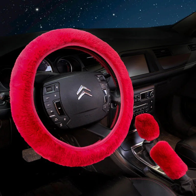 3-Piece Set Soft Furry Car Wheel Cover