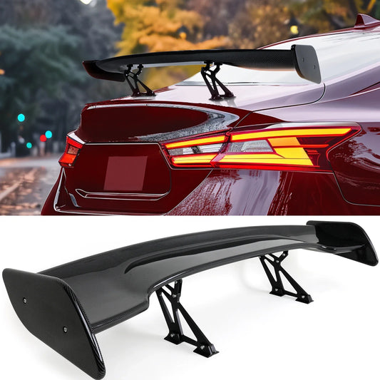 Universal 57" 3D GT JDM Racing Carbon Fiber Rear Wing Spoiler