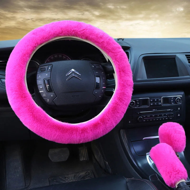 3-Piece Set Soft Furry Car Wheel Cover