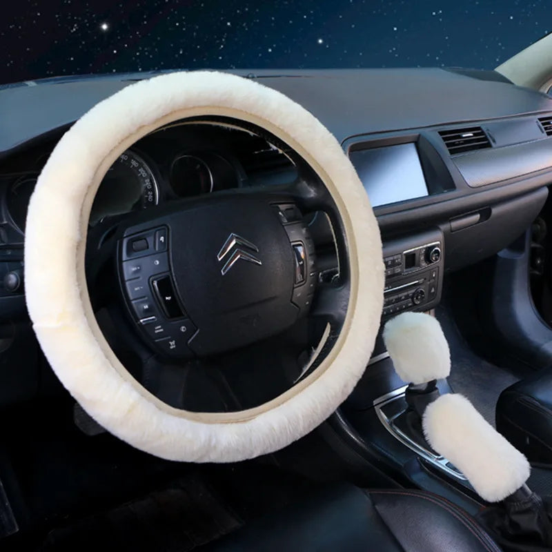 3-Piece Set Soft Furry Car Wheel Cover