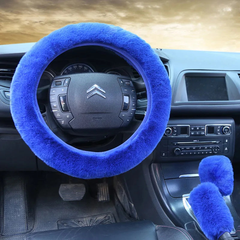 3-Piece Set Soft Furry Car Wheel Cover