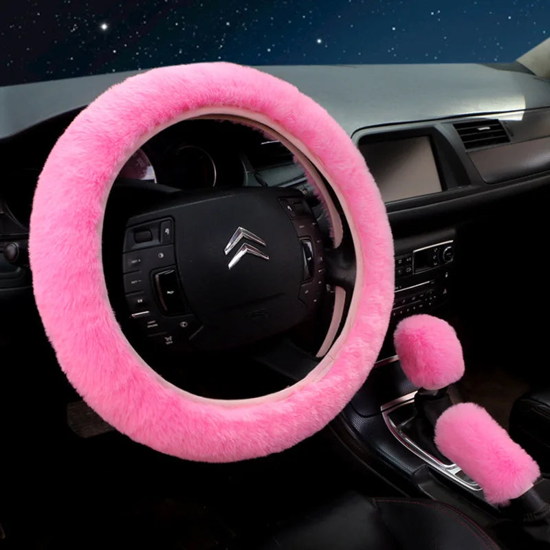 3-Piece Set Soft Furry Car Wheel Cover