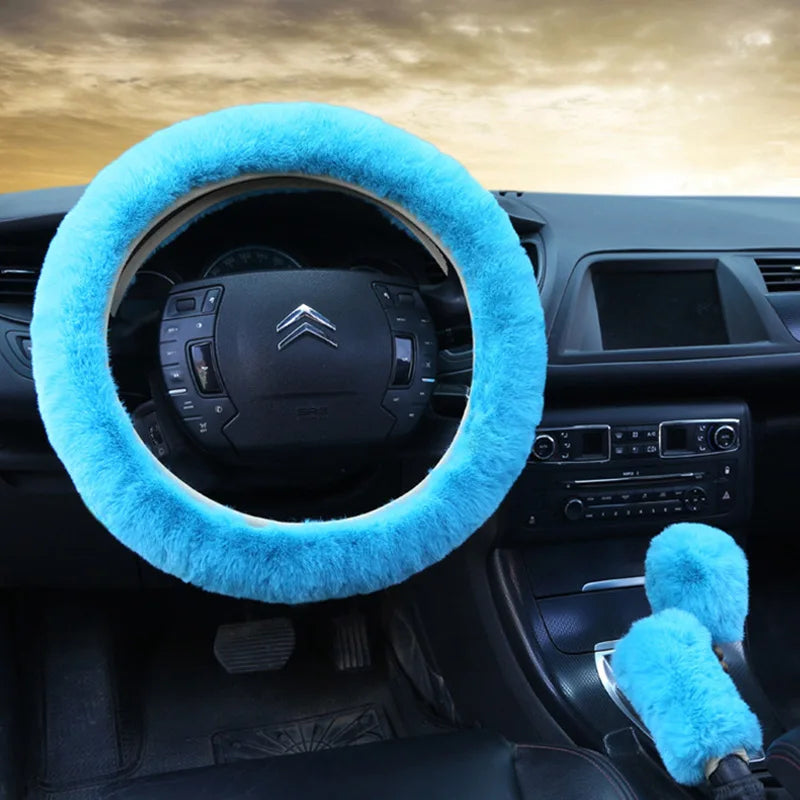 3-Piece Set Soft Furry Car Wheel Cover